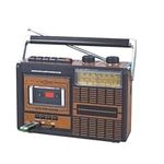 Lychee Portable Retro Cassette Tape Player and Recorder with AM/FM/SW1-2 Four Bands Radio,Built-In Speaker,3.5mm Headphone Jack,Support SD/USB Input,UK Plug (Brown1)