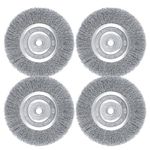 ZORUNNA 4Pcs Wire Wheel for Bench Grinder - 6 Inch Fine Crimped Wire Brush for Grinder with 1/2" and 5/8" Arbor(0.0085Inch Wire Size), Efficiently Polish Nuts, Bolts and Assorted Car Parts.