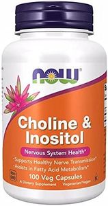 Now Foods, Choline & Inositol, 500mg, 100 Vegan Capsules, Lab-Tested, Vitamin B, Gluten Free, SOYA Free, Vegetarian
