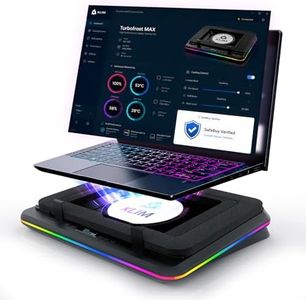 KLIM Turbofrost MAX - RGB Laptop Cooling Pad, Gaming Laptop Cooler with Powerful Turbofan XL, Fast Cooling Laptop, 15.6-17in, Smart Inlay System for Optimal Airflow, Adjustable Speed, LCD Screen