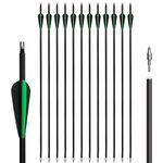 Archery Carbon Arrow Set, 31 Inch with Removable Arrows for Compound and Recurve Bows Practice Hunting Arrows (12 Pieces)