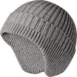 Gajraj Knit Beanie Hat for Men Women Winter Warm Earflap Soft Wool Slouchy Skull Cap with Ear Warmer Outdoor Sports Casual Woolen Hat (Grey Melange) Free Size