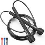 SPORTBIT Adjustable Jump Rope for Fitness - Jumping Rope for Women, Men. Skipping Rope for Workout, Boxing, Exercise. Speed Jump Rope for Adults