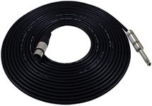 GLS Audio 25ft Mic Cable Cords - XLR Female to 1/4" TS Black Cables - 25' Mono Mike Snake Cord