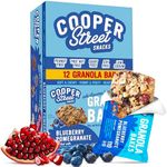 Cooper Street Granola Bakes - Chewy Breakfast Granola Bars with Chia, Flax, Buckwheat and Oats in Delicious Blueberry Pomegranate Flavor | Individually Wrapped Breakfast Snack Bars | 12 oz | 1 Pack