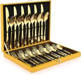 Gold Silverware Set, OGORI 30-Piece