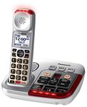 Panasonic Amplified Cordless Phone with Answering Machine, Call Block, and Talking Caller ID - 1 Cordless Handset - KX-TGM490CS (Silver)