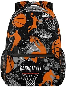 Kaifanee Basketball Backpack, 18 Inches Sports Print Bag, Waterproof Travel Laptop Backpack for Boys Girls