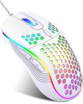 Wired Gaming Mouse, Computer Mouse Ergonomic Mice Honeycomb Design with RGB Backlight, 6 Buttons, 7200 Adjustable DPI for PC/Mac/Laptop