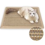 FUKUMARU Cat Scratcher Mat,Natural Sisal Rope Cat Scratching Carpet Pad,Floor Scratching Rug(Cream)