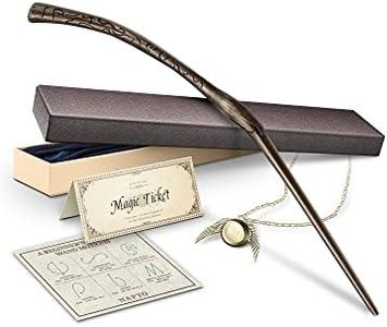 Napto Wizard Wand, Witches Cosplay Magic Wands, Wands for Collection Christmas Halloween Props Party Supplies, Necklace Included (Crazy)