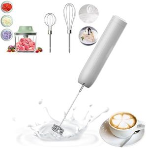 Hand Mixer with Whisk and Forther Wand,Electric Whisk, Milk Frother,Coffee Frother Handheld,Cordless Hand Mixer, Whisks for Cooking,Handheld Frother,Food Chopper, Baby Food Maker,4-Speed, 10Oz