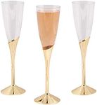 Fun Express Champagne Flutes with Goldtone Stems