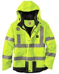 Carhartt Men's High-Visibility Waterproof Loose Fit Heavy Weight Insulated Class 3 Jacket, Brite Lime, M