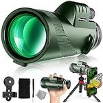 40X60 Monocular Telescope High Power Monocular for Adults with Phone Adapter & Tripod & Hand Strap Low Night Vision Monocular Equipped with BAK4 Prism for Bird Watching Camping Travelling Concert