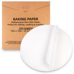 200 Pcs Parchment Paper Baking Sheets Round 10 Inch,Round Cake Pan Parchment liners,Baking Parchment Non-Stick Baking Parchment Paper Circles,Baking Air Fryer Steaming Bread Cup Cake(White-10")