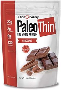 Julian Bakery Paleo Thin Protein Powder | Chocolate | Egg White | Soy Free | 22g Egg White Protein | 3 Net Carbs | 2.18 LBS | 30 Servings
