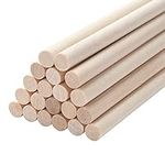 Wooden Dowels Round Wood Dowel Rods 3/8 x 15 Inch, 20PCS Macrame Dowel Wooden Sticks for Crafts, Unfinished Hardwood Sticks for Arts and DIYers, Crafting, Tiered Cake Support and Wedding Ribbon Wands