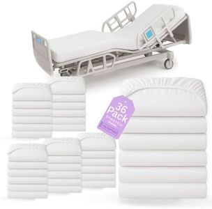 BLISSFORD 36 Pack Fitted Hospital Bed Sheets for Home Use, 36 x 84 x 12