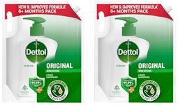 Dettol Liquid Handwash Refill - Original Hand Wash- 1500ml | Germ Defence Formula | 10x Better Germ Protection (Pack of 2)