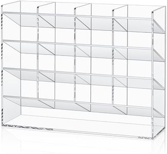 MotiMind Acrylic Pen Organizer Storage Clear Vertical Marker Organizer Acrylic Pen Display Holder Art Supply Organizer for Office Desk Desktop Stationery Pencil Storage(13 x 4 x 10.2 Inch)