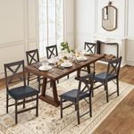 COLAMY Folding Dining Chairs Set of 6, Foldable Chairs with Padded Seats, Wood Folding Dining Room Chairs for Kitchen, Party, Camping, Dark Brown