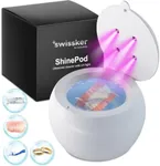 Swissklip ShinePod Ultrasonic Dental Cleaning Pod |Ultrasonic Retainer Cleaner Machine | Mouth Guard Cleaner| Night Guard Cleaner| Aligner Cleaner | Denture Cleaner - White