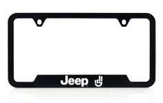 Jeep Wave License Plate Frame Quantity 1 Included (White Plastic)