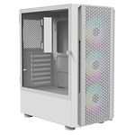 iONZ KZ02 - Advanced Series 2.0 - PC Mid Tower Case M/ATX ATX Gaming Tempered Glass includes 3 x RGB 120mm Fans (Airflow White)