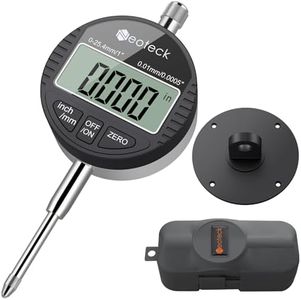 Neoteck Electronic Digital Dial Indicator Gage Gauge 0-1 Inch/25.4 mm Inch/Metric Conversion Auto Off Featured Measuring Tool for 3D Printer Leveling, etc. - Black