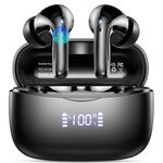 Wireless Earbuds, Bluetooth 5.3 Headphones In Ear with 4 HD microphone, 56H Playtime, HIFI Stereo In Ear Earphones, IPX7 Waterproof Bluetooth Earbuds, LED Display, USB-C, Sport/Work/Leisure/Black