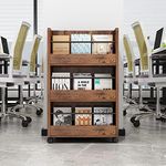 MIN WIN 3 Tier Mobile Bookcase,Doub