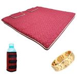 ParaShi® Bio Magnetic Mattress Topper 5 x 6 ft with 2 Pillow Pad | Water Bottle Cover/Bio Magnetic Water Energy Pad | Bio Magnettic Hand Bracelet Combo for Deep Sleep and Pain Relief