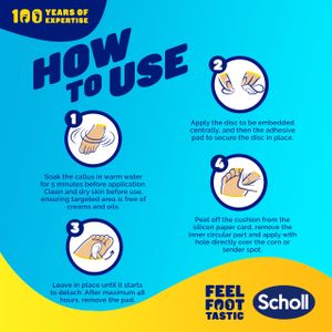 Scholl Callus Remover Pads for Feet – 4 Salicylic Acid Discs & Cushions