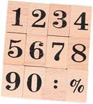MILISTEN 1 Set Number Stamp Wooden Rubber Stamps Set Vintage Stamps Mini Diary Wood Stamps for DIY Crafting, Card Making and Scrapbooking