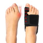 WORHUDY Bunion Corrector for Women - Bunion Splint for Men and Women with Adjustable Aluminum Bar, Breathable Elastic Material, Night Support, Fits UK Sizes 2-10, Suitable for Various Foot Conditions