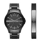 Armani Exchange AX Men's Stainless Steel Quartz Dress Watch, Black/Black Set