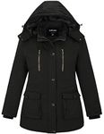 Soularge Women's Winter Plus Size Padded Fleece Parka Coat with Hood (Black, 3X)