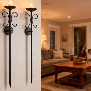SJBFOOXB Metal Candle Sconce Holder Set of 2 Wall Mount Candle Holders,Modern Wall Candle Sconces Hanging for Living Room Farmhouse Fireplace Wedding