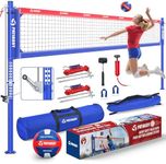 Patiassy Volleyball Net for Outdoor Backyard, Heavy Duty Professional Sand Volley Ball Set with Boundary Lines, Portable 32FT Net with Crank System and Adjustable Height for Beach Play