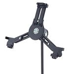 K&M - Konig & Meyer 19790.516.55 - Universal Tablet iPad Holder for Mic Stand - Switch Landscape to Portrait - Professional Grade for all Musicians - Studio or Remote Home Use - German Made - Black