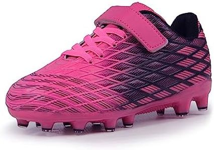 Sooneeya Kids Soccer Cleats Youth Athletic Firm Ground Baseball Shoes Rose Size 11.5 M US Little Kid