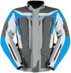 Furygan Men's Voyager 3C-3 Laminated Layers Motorbike Jacket Touring & Adventure-CE EPI Certified-All Seasons-Breathable-Waterproof-High end-Top Performance, Blue-Charcoal, 4XL