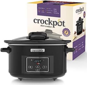 Crockpot Lift and Serve Digital Slow Cooker with Hinged Lid and Programmable Countdown Timer | 4.7 L (up to 5 People) | Energy Efficient | Black [CSC052]