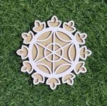 Rangoli Stencil - 6 Inches in Size - Wooden Material | Ready to Draw Rangoli for Festivals & Events (Design B)