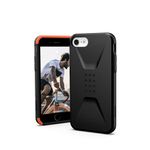 URBAN ARMOR GEAR UAG Designed for iPhone SE (2022) Case [4.7-inch Screen] Sleek Ultra-Thin Shock-Absorbent Civilian Protective Cover, Black