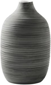 ALMA 9 in Contemporary Vase for Room Decor Aesthetic|Decorative Black Gray Vase for Pampas Grass|Boho Vase for Coffee Table Centerpiece,Nightstand,Bookshelf,Minimalist Living Room,Bathroom Decor