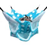 Oncpcare Small Pet Cage Hammock, Triple-Layer Sugar Glider Hammock, Hamster Cage Accessories Bedding Cozy Small Animals Bed for Chinchilla Parrot Sugar Glider Ferrets Rat Hamster Rat Playing Sleeping
