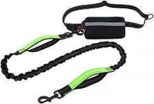 Plutus Pet Hands Free Dog Lead, Soft Padded Dual Handle Retractable Bungee Lead with Reflective Stitches, Adjustable Wasit Leash for Dog Walking Running Jogging, for Medium Large Dogs