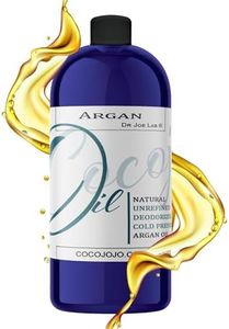 cocojojo Argan Oil Deodorized, Argan Oil for Hair, Hair Treatment Oils, Hair Oils, 100% Pure Argan Oil Organic, Argan Oil for Face, Unrefined Unscented Cold Pressed Extra Virgin - 32 Oz